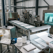 Titanium dioxide pigment for powder coatings in an industrial lab
